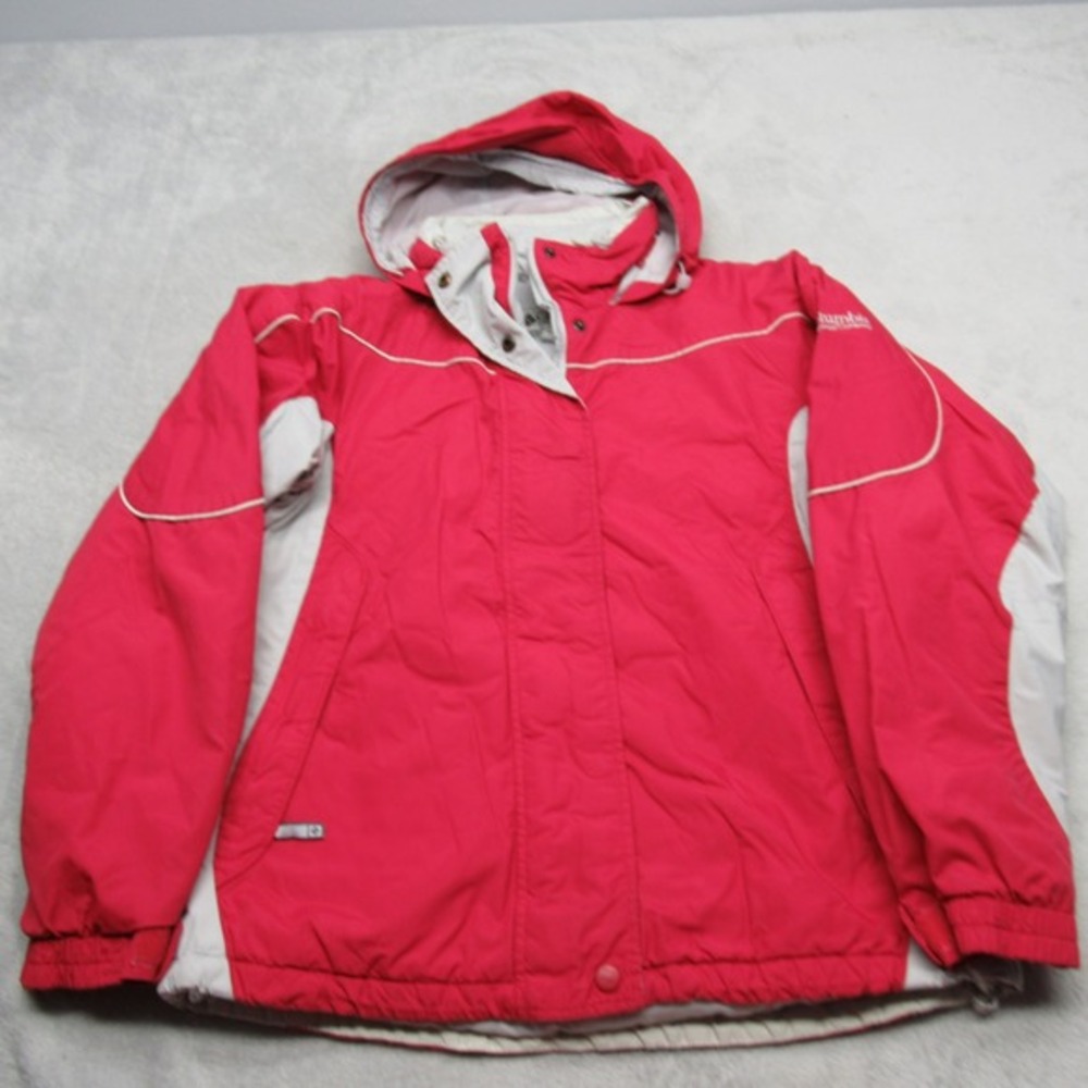 Columbia Jacket Womens Medium Red Gray Vertex Hood Waterproof Full Zip Insulated - Picture 2 of 16